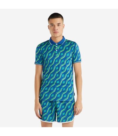 Umbro Mens Jacquard Polo Shirt (Multicolored/Quetzal Green) - UTUO2083