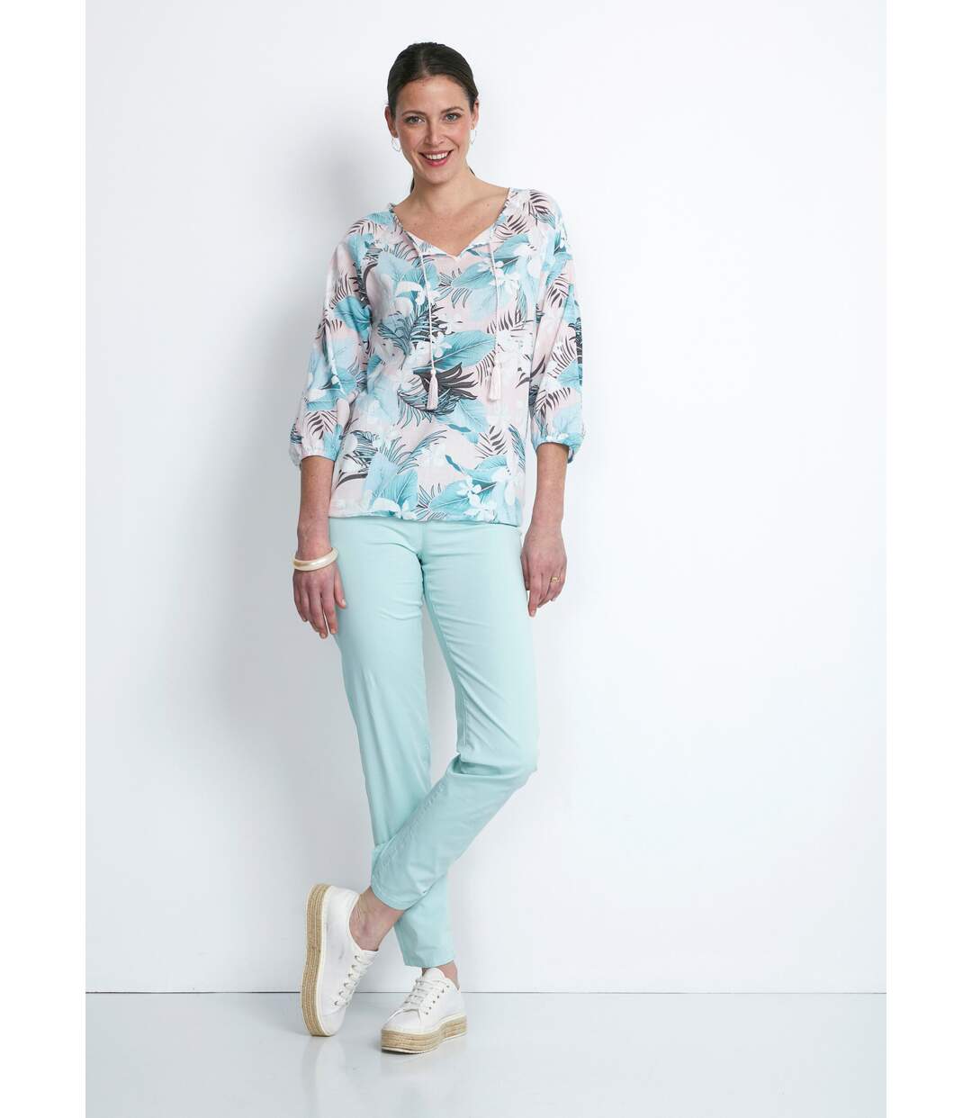 Tunique manches 3/4 voile-4