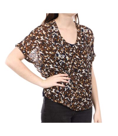 Blouse Marron léopard Femme Only Soph - S