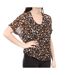 Blouse Marron léopard Femme Only Soph - S