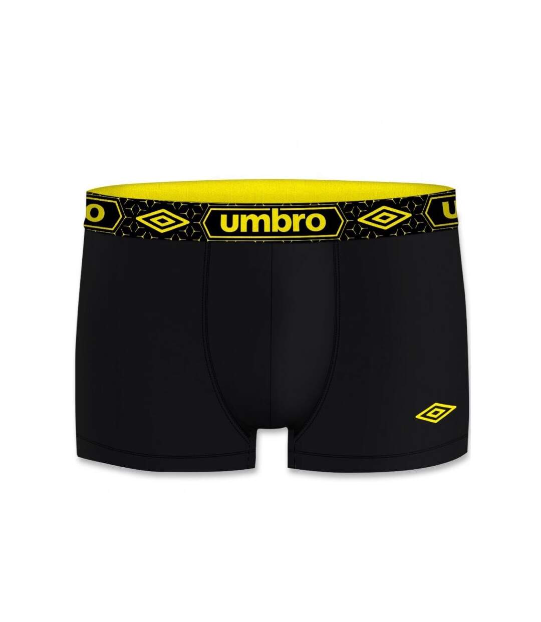 UMBRO Boxer Homme Coton BCASS5 Noir Jaune-1