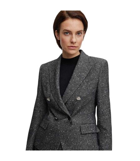 Womens/ladies Jocanah Speckle Regular Suit Jacket Dark Grey Boss
