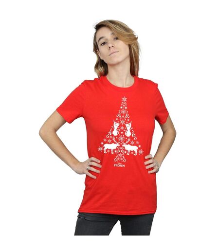 Disney - T-shirt FROZEN CHRISTMAS TREE - Femme (Rouge) - UTBI24687
