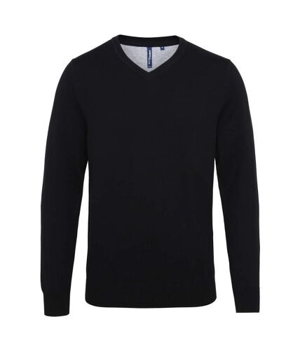 Asquith & Fox Mens Cotton Rich V-Neck Sweater (Black) - UTRW5188