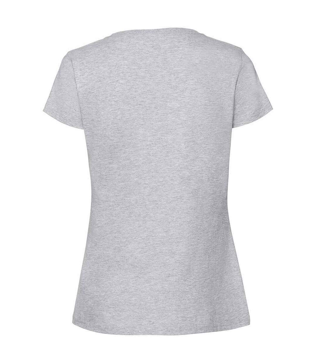Womens/ladies Iconic Ringspun Cotton T-shirt Heather Grey Fruit Of The Loom-2