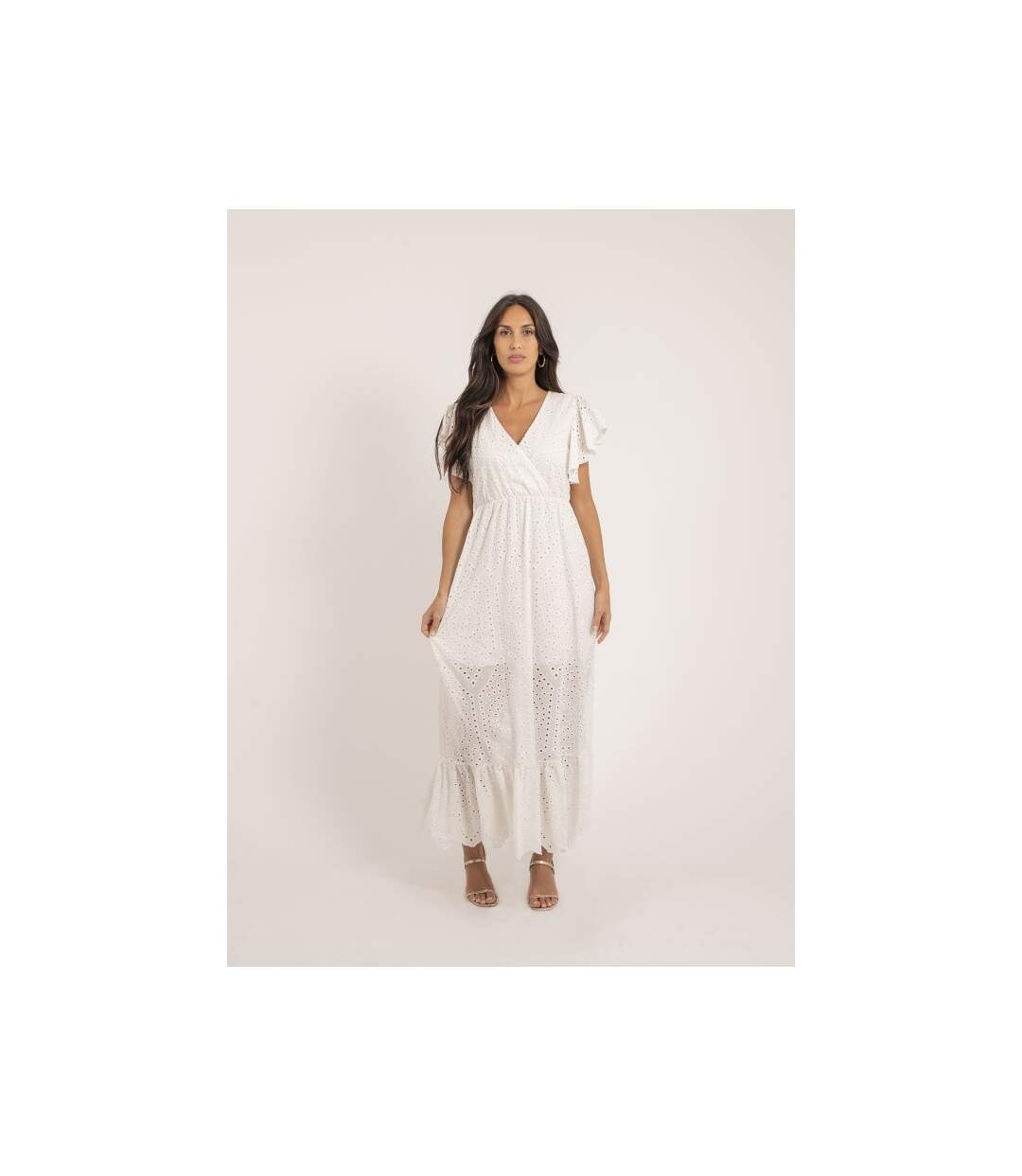 Robe longue broderies anglaises IROKO - Dona X Lisa-4