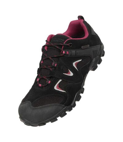 Womens/ladies Trainers Black Red Mountain Warehouse