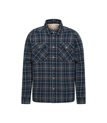 Mens pinn flannel borg lined shirt blue Mountain Warehouse