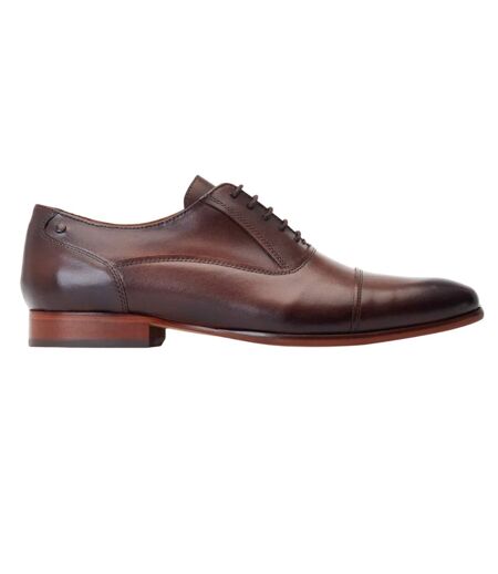 Mens Angelo Leather Derby Shoes Brown Base London