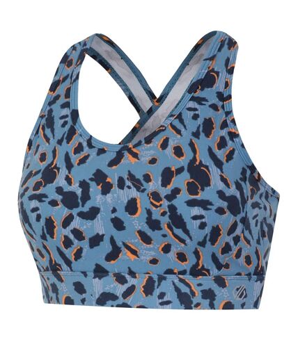 Womens/ladies swift ii animal print sports bra niagara blue Dare 2B