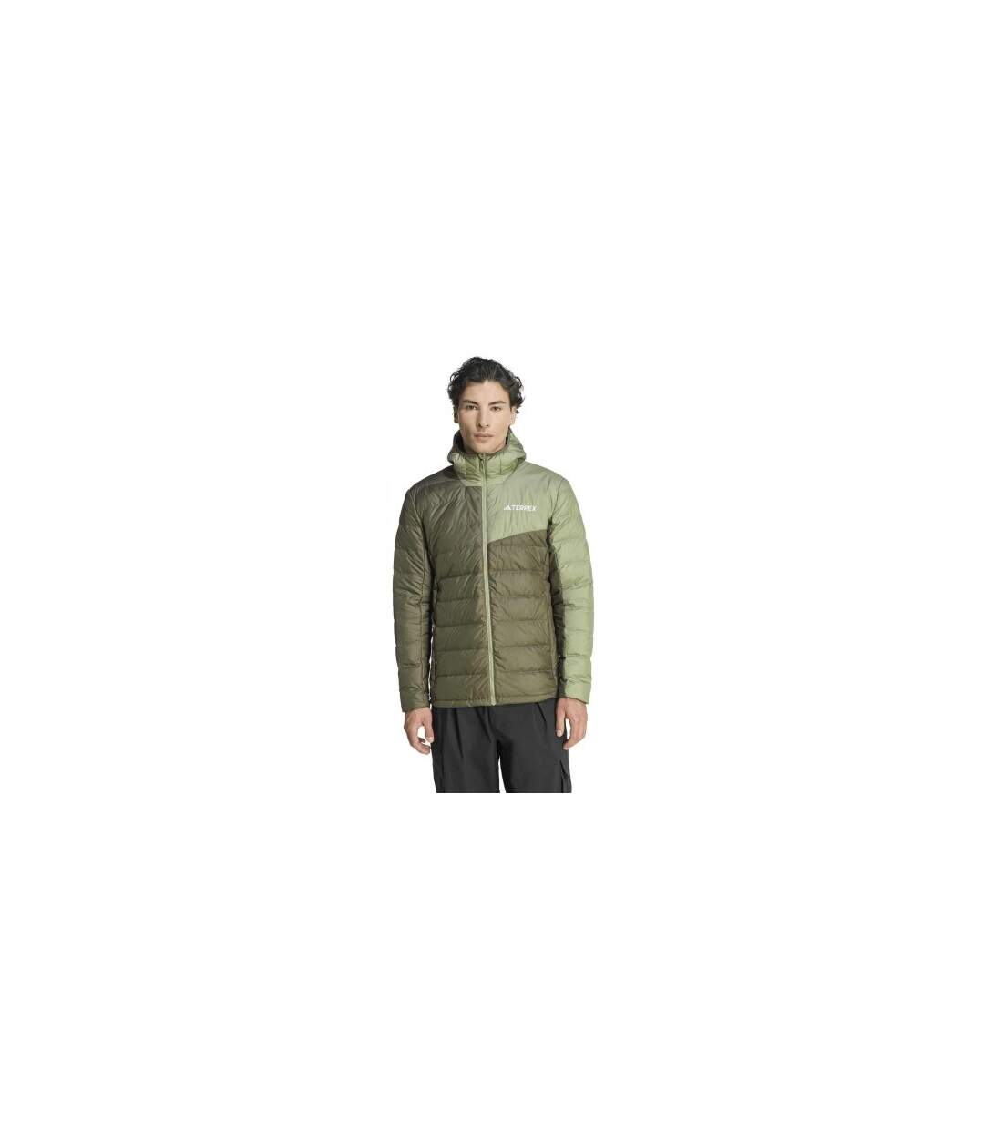 Mens Mt Down Hooded Jacket Olive Strata Evergreen Adidas-1