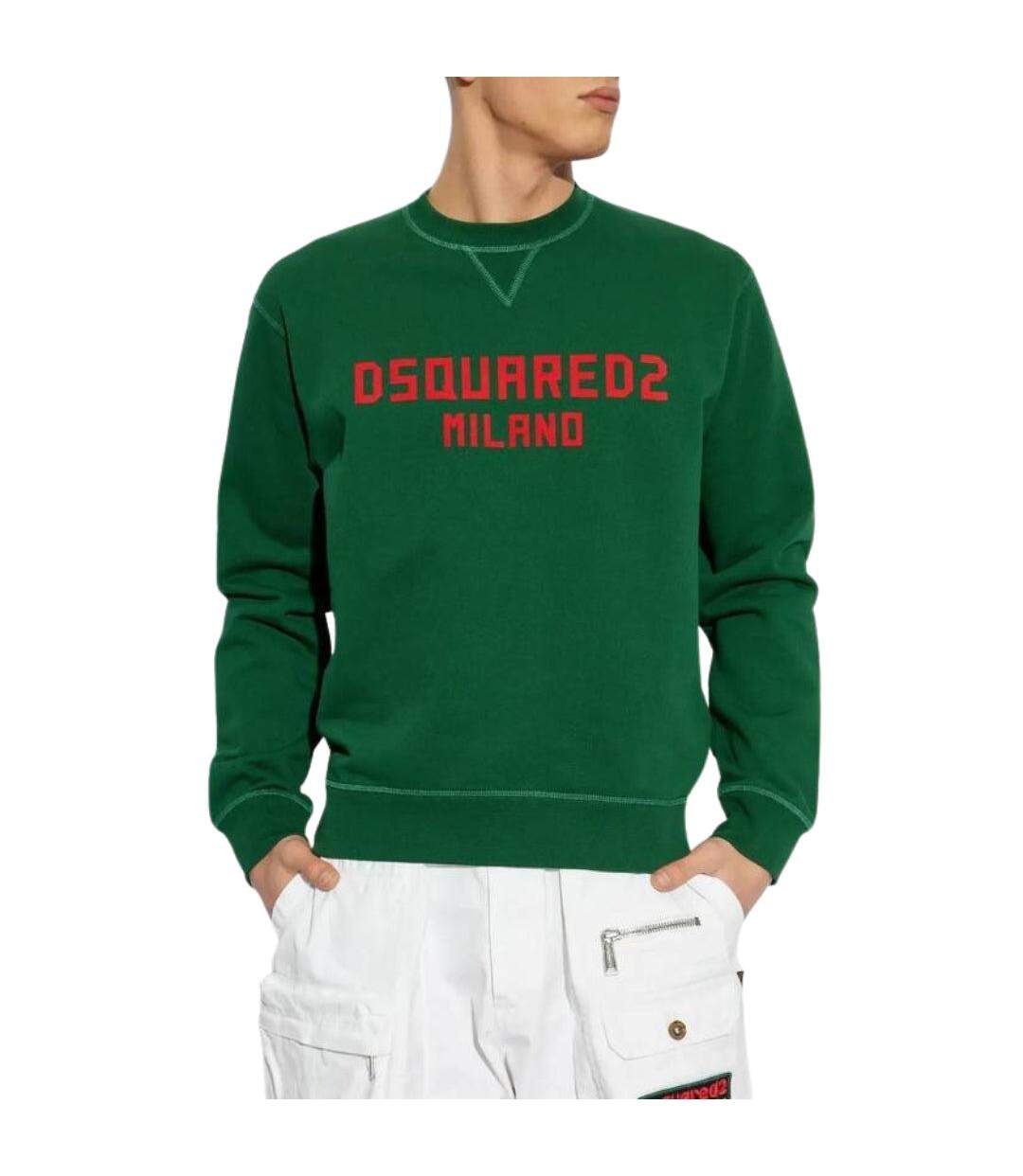 Sweat Motif/style Logo Milano Adulte Vert Rouge Vif DSquared2-2