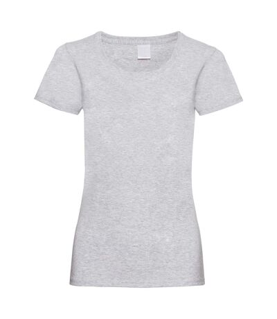 Womens/Ladies Value Fitted Short Sleeve Casual T-Shirt (Gray Marl)