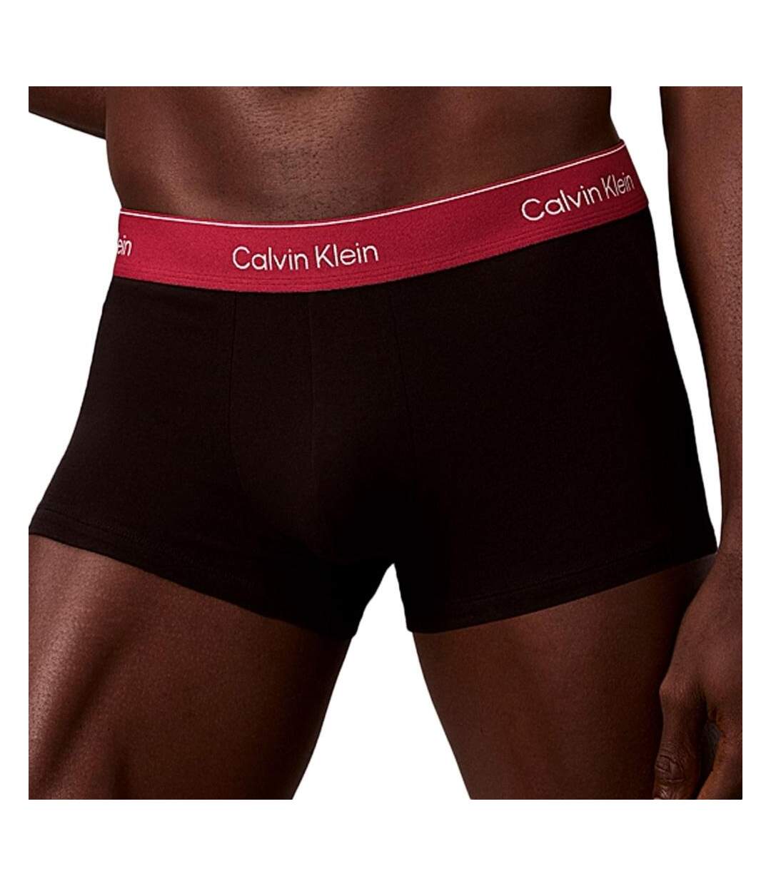 x3 boxers noir/rose/bleu homme calvin klein rise trunk-2