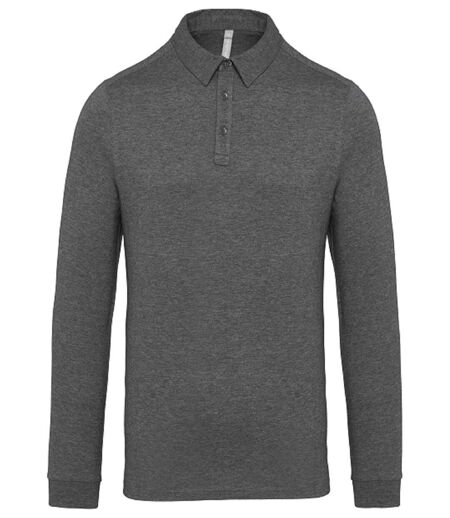 Polo jersey manches longues - Homme - K264 - gris heather