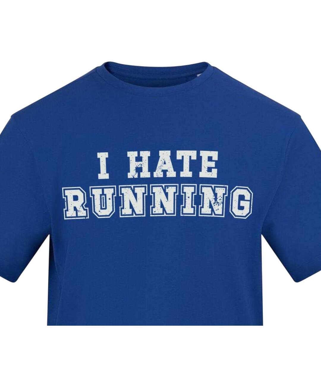 Unisex Adult I Hate Running T-shirt Blue AWD-2