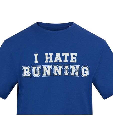 Unisex Adult I Hate Running T-shirt Blue AWD