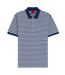 Mens Striped Short-sleeved Polo Shirt Blue White Hugo-2