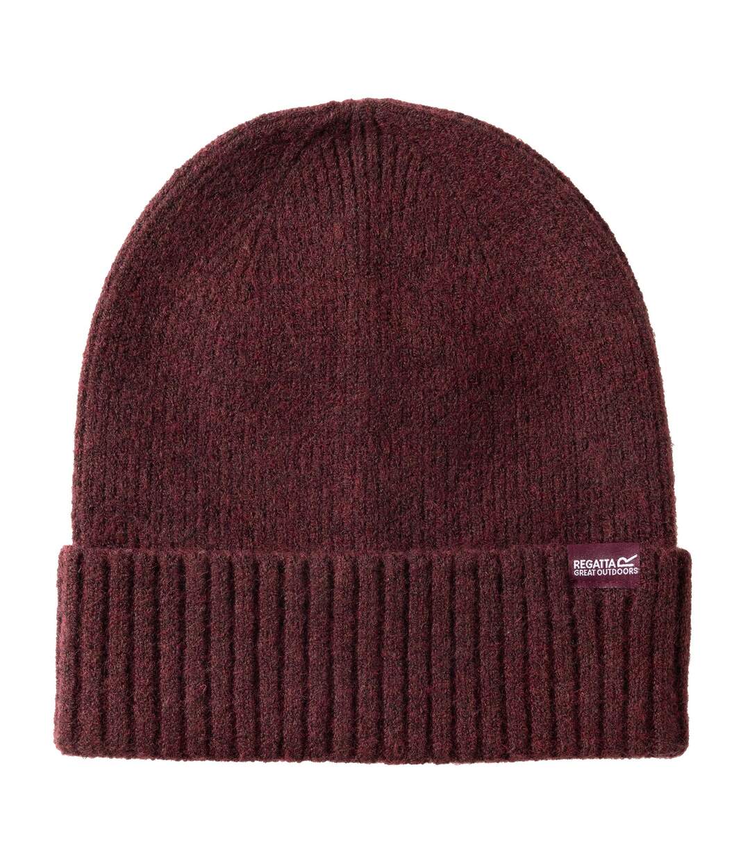 Bonnet Uni Et Côtelé À Revers Basic Femme Pourpre Regatta-2