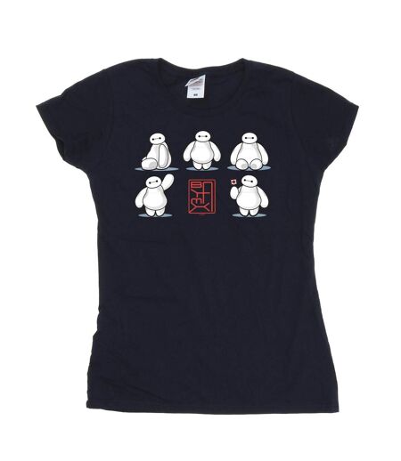 Disney - T-shirt BIG HERO BAYMAX MANY POSES - Femme (Bleu marine) - UTBI13209