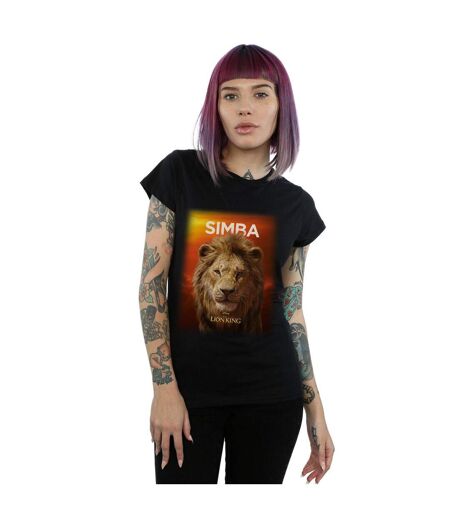 Disney Womens/Ladies The Lion King Movie Adult Simba Poster Cotton T-Shirt (Noir) - UTBI25186