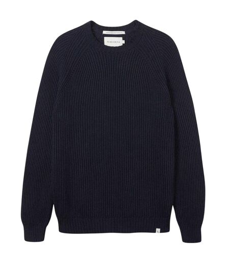 Mens Harry Ribbed Raglan Jumper Navy Peregrine