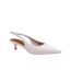 Womens/ladies new pointed pu sling back kitten heel court shoes white Where´s That From