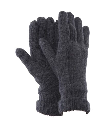 FLOSO Mens Knitted Winter Gloves (3M 40g) (Grey)