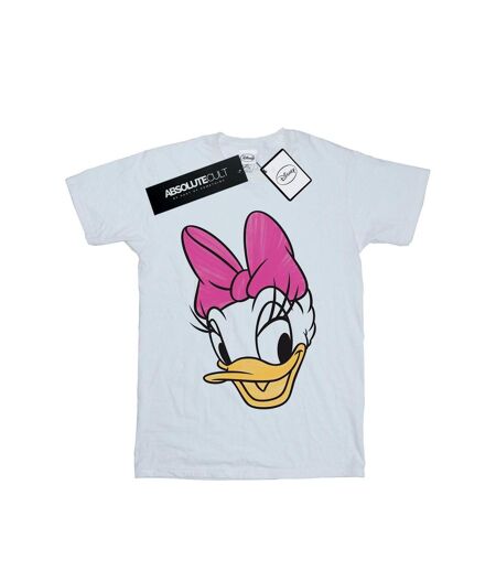 Disney Femme/Ladies - T-shirt en coton boyfriend à tête de canard marguerite peinte (Blanc) - UTBI36443