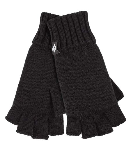 Heat Holders - Ladies Solid Knitted Thermal Fingerless Gloves