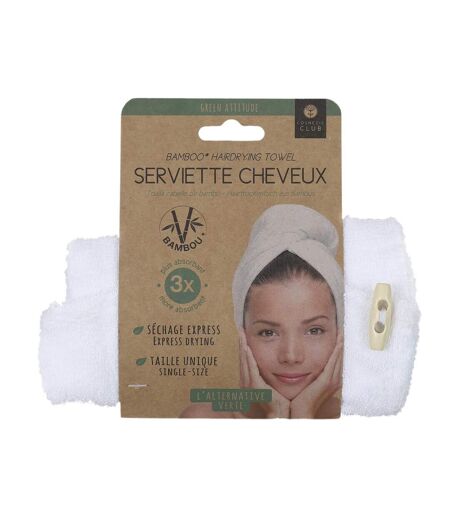Serviette pour Cheveux Bambou 22x52cm Blanc