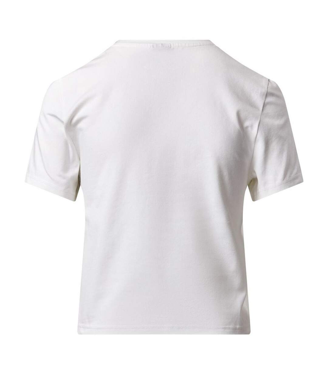 Womens/ladies Victory Capped Sleeved Crop T-shirt White Gym King-3