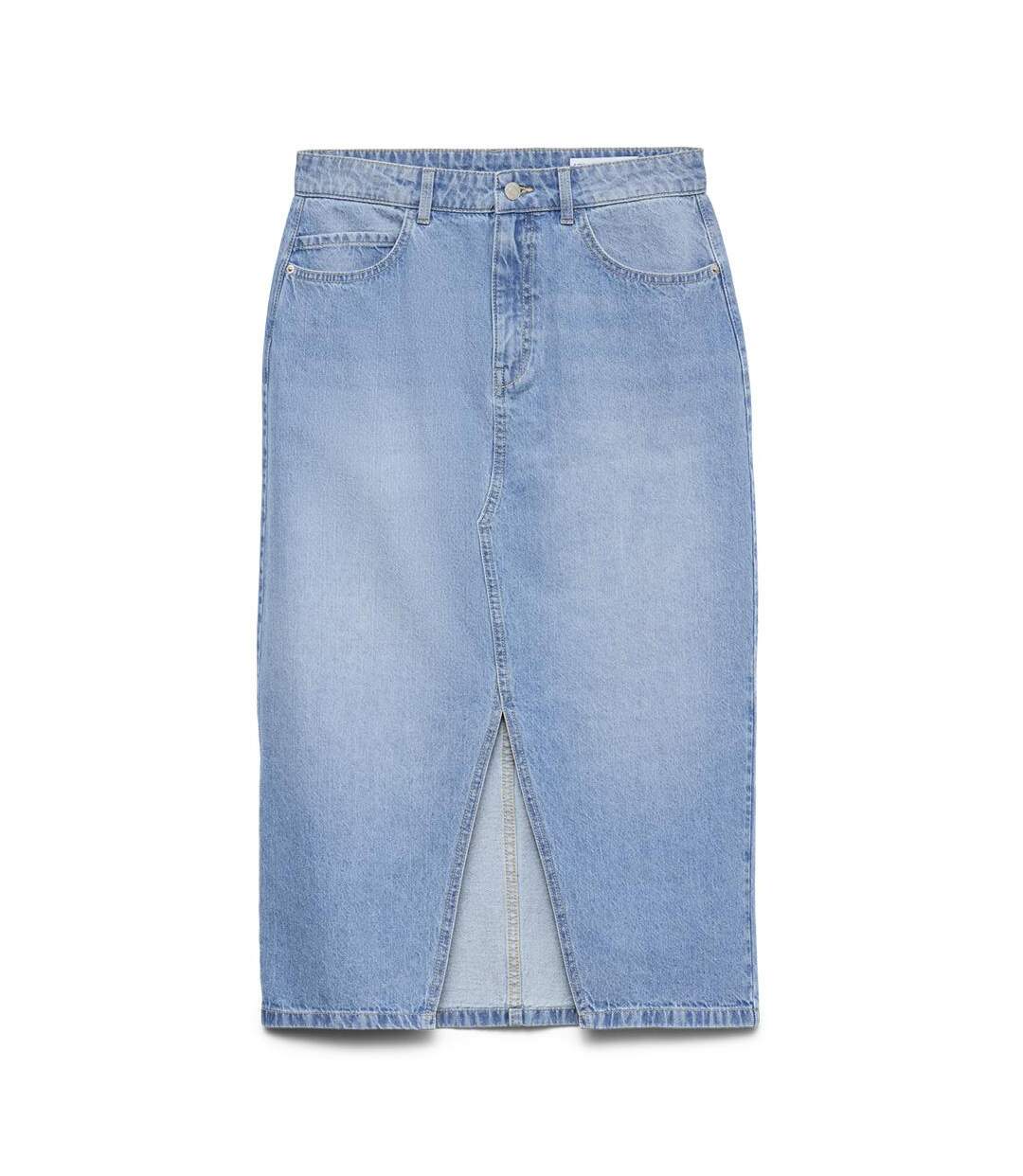 Jupe en jean bleu femme vero moda elfi-1