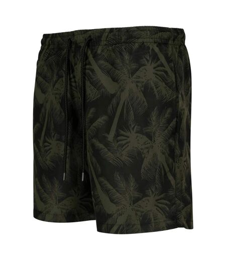 Mens Palm Swim Shorts Olive Urban Classics