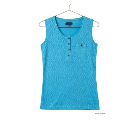 MAYFLOWER LOTUS1 — Débardeur bleu femme coton : l'élégance naturelle des boutons coconut