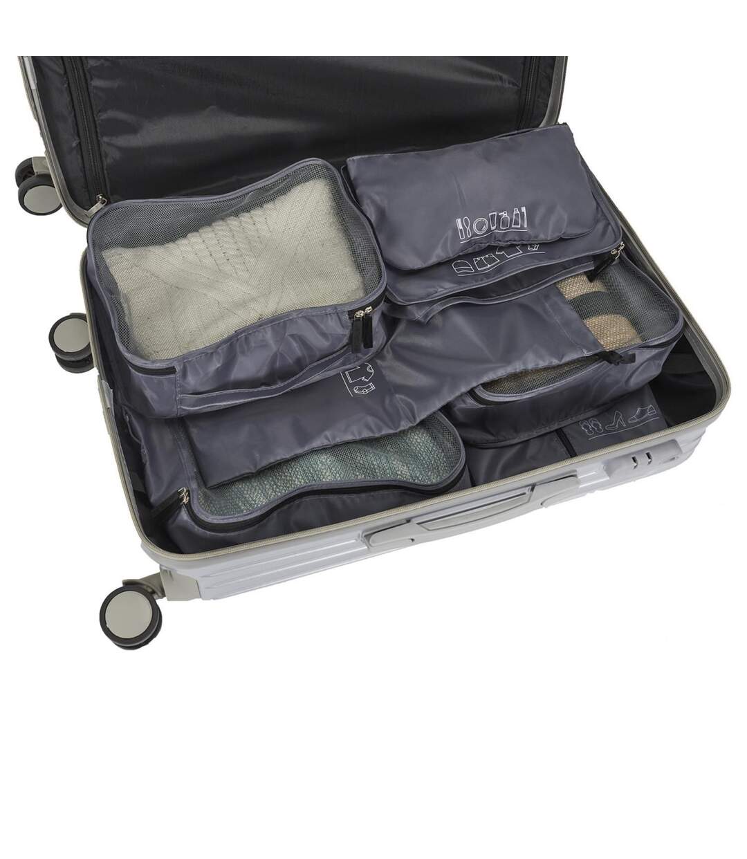 Organisateur de Valise 7 Éléments 40cm Gris-2