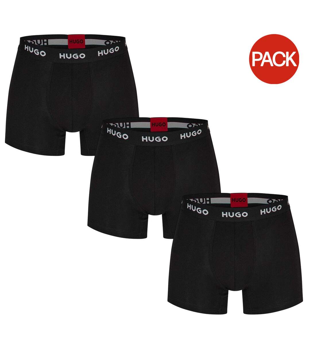 Pack Of 3  Mens Boxer Briefs  Black Hugo-1