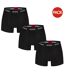 Pack Of 3  Mens Boxer Briefs  Black Hugo-1