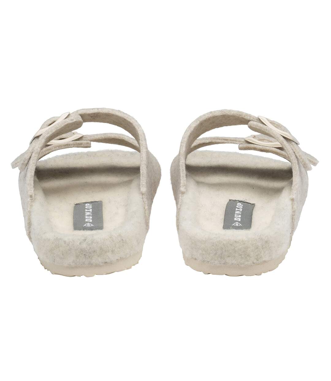 Ladies Faux Fur Double Buckle Slide Slippers Open Toe UK 3-8-2