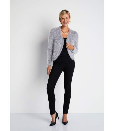 Gilet boléro court maille effet poilu