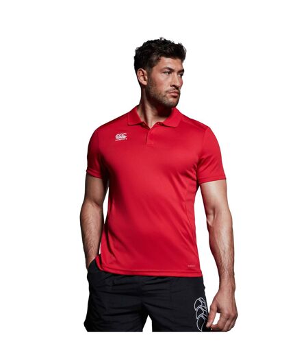 Mens Club Dry Polo Shirt Flag Red Canterbury