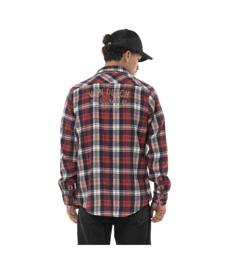 Chemise homme manches longues en flanelle à carreaux logo dos Tyler Vondutch