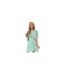 Robe Courte Manches Chauve-souris Femme Œuf Bleu AX Paris-1