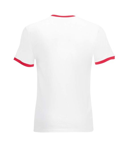 T-shirt à manches courtes homme blanc /rouge Fruit of the Loom