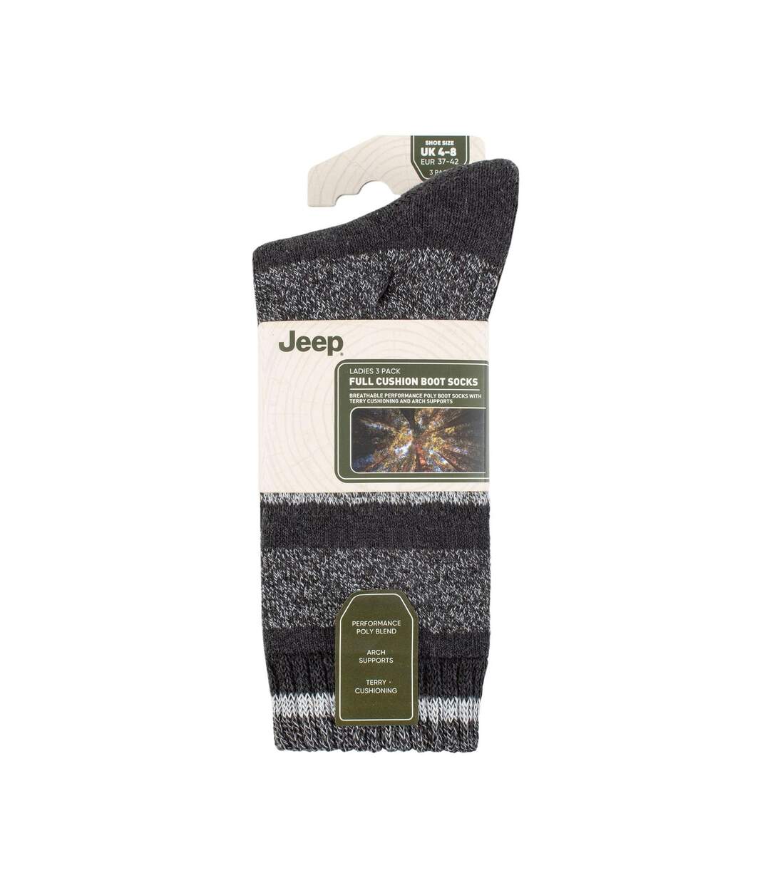 3 Pack Ladies Performance Boot Socks | Women's Ribbed Cushioned Comfort Socks-2