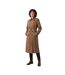 Womens/ladies Faux Leather Trench Coat Chocolate Biba-1