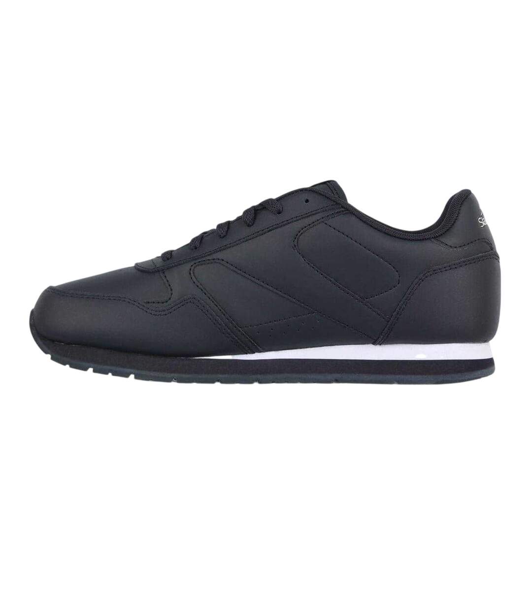 Mens Classic Coated Leather Trainers Navy White Slazenger-3