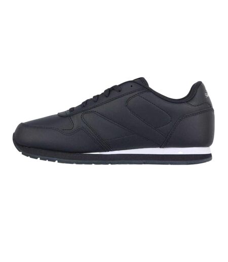 Mens Classic Coated Leather Trainers Navy White Slazenger