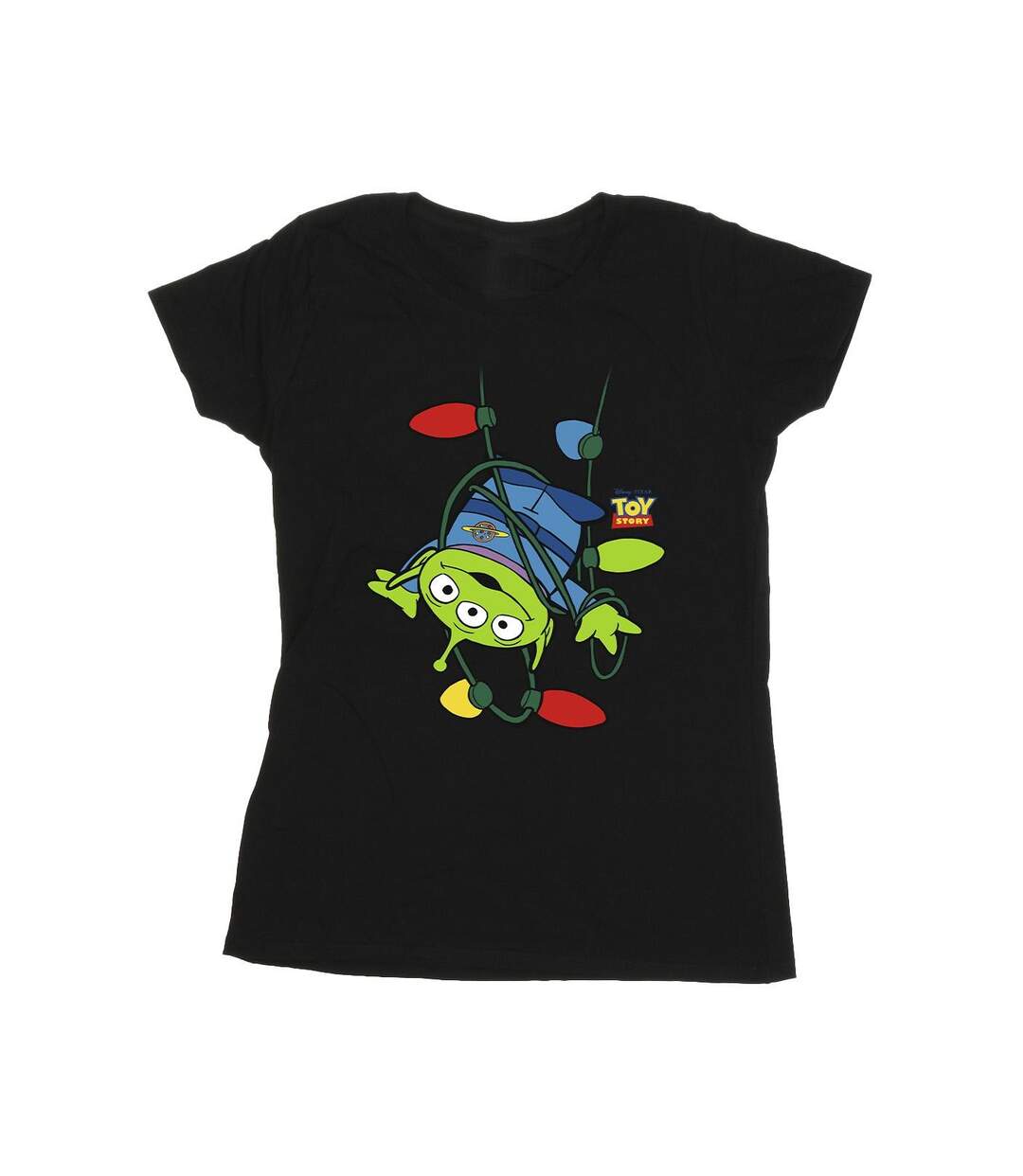 Disney T-shirt en coton Femme/Ladies Toy Story Christmas Lights Aliens (Noir) - UTBI44479-1