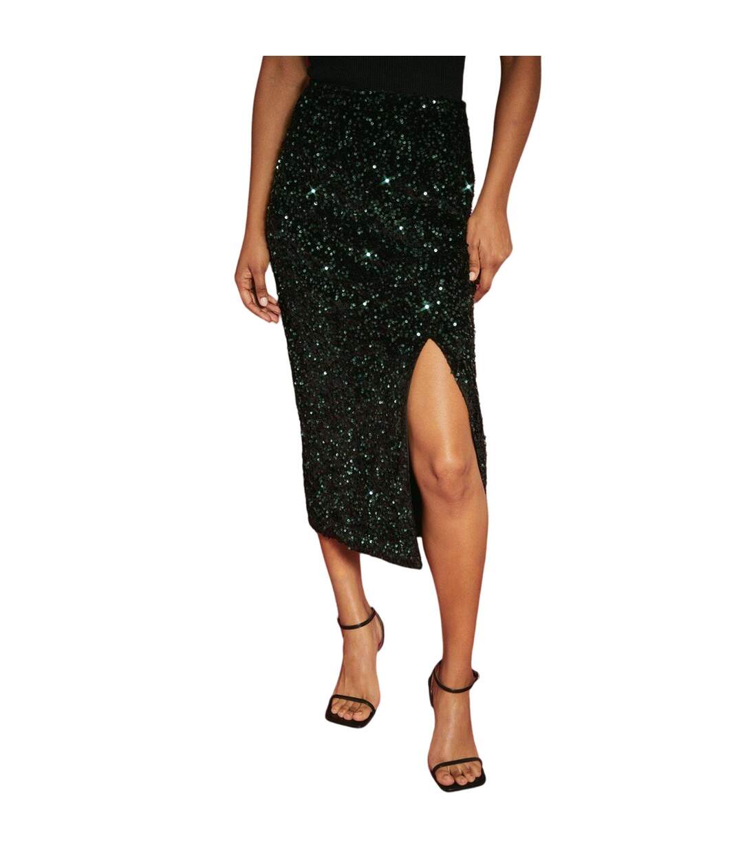 Jupe mi-longue femme noir Dorothy Perkins-1
